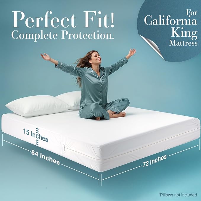 Utopia Bedding Mattress Protector Zippered California King Size, 100% - Image 5