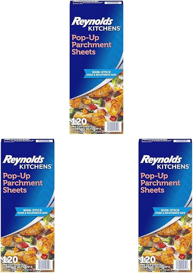 Reynolds Kitchens Pop-Up Parchment Paper Sheets, 10.7x13.75 Inch, 120 Sheets by ReynoldsConsumerProducts