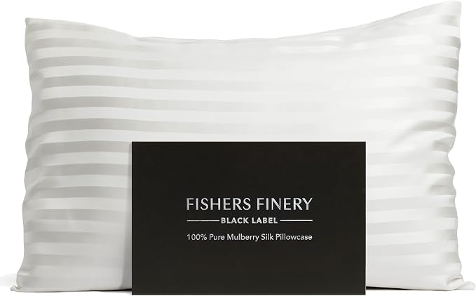 Fishers Finery 30mm 100% Pure Mulberry Silk Pillowcase, Quality Tested by FishersFinery