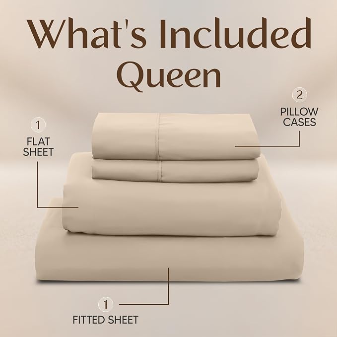 Utopia Bedding Queen Size Sheet Set – 4 Piece Bed Sheets, Soft and Breathable - Image 3