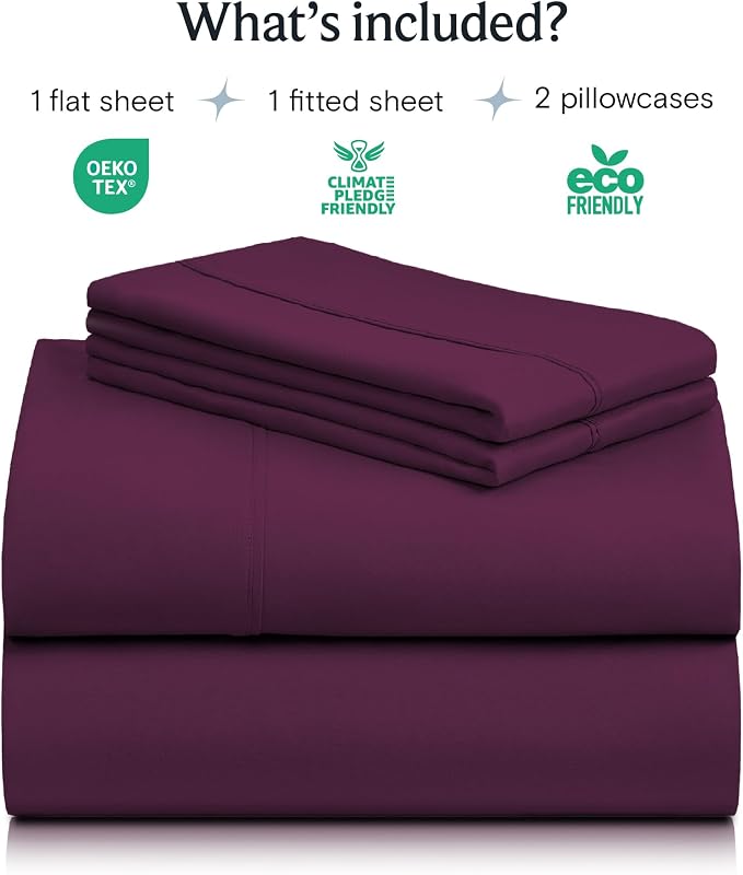 LuxClub 4 PC Queen Sheet Set, Deep Pockets Wrinkle Free Cooling Bed Sheets - Image 2