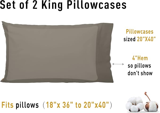 Sunflower King Pillowcases Set of 2, 100% Cotton King Size Pillow Cases 2 - Image 8