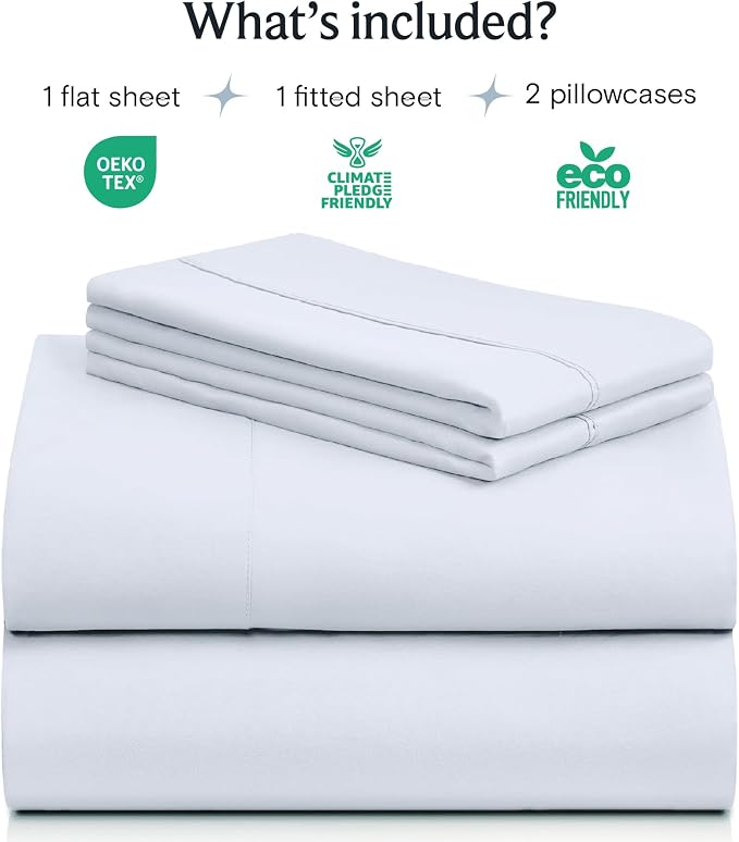 LuxClub 4 PC Sheet Set Bed Sheets Deep Pockets 16" Eco Friendly Wrinkle Free - Image 2
