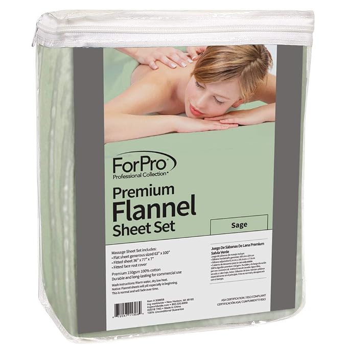 ForPro Premium Flannel 3-Piece Massage Sheet Set - Image 2