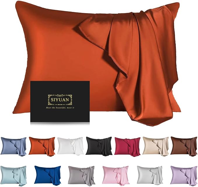 Mulberry Silk Pillowcase for Hair and Skin, Queen Size Cooling Silk Pillow Case by SIYUAN
