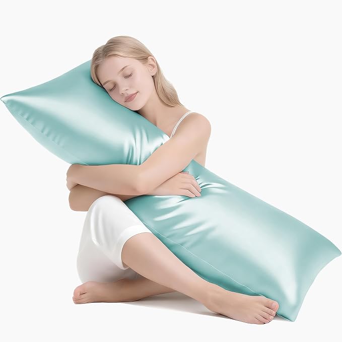 MR&HM Satin Body Pillow Cover, Soft and Breathable Body Pillow Case by MRHM