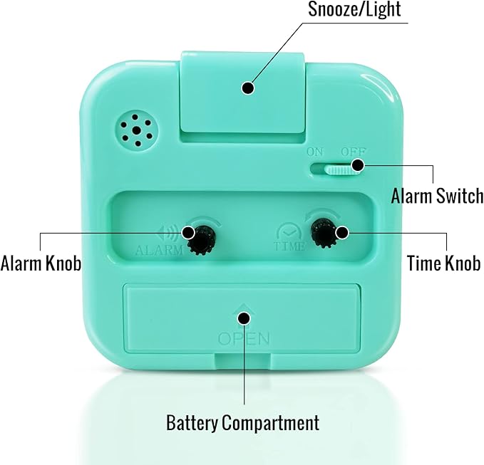 Lamisola Small Battery Operated Analog Alarm Clock, Travel Clock, Quieter - Image 5