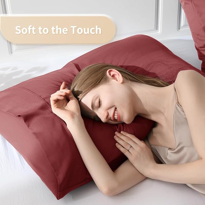 Queen Pillowcases, Cooling Viscose from Bamboo Pillow Covers - Image 3