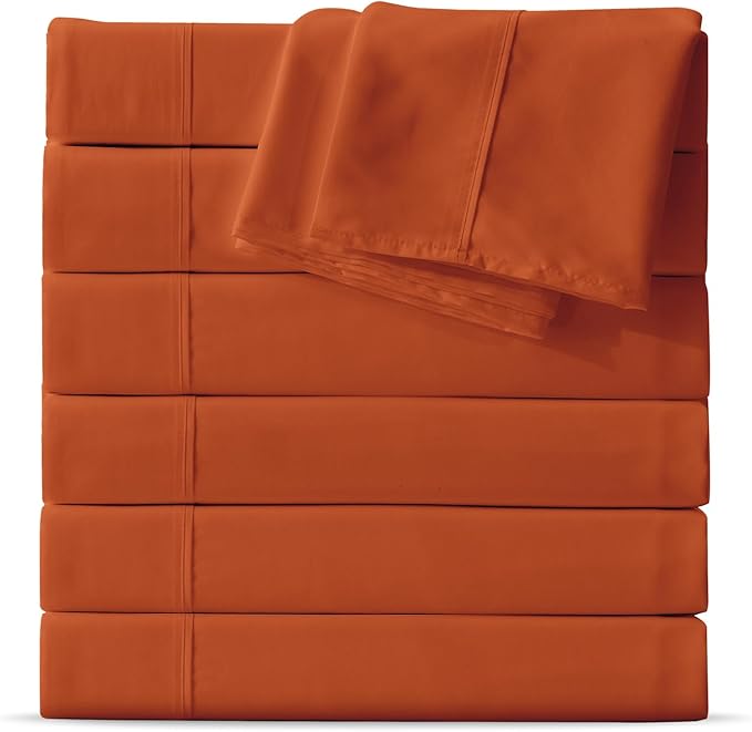 Maple&Stone Twin Flat Sheet 6 Pack, Premium Soft & Breathable, Brushed by MapleStone