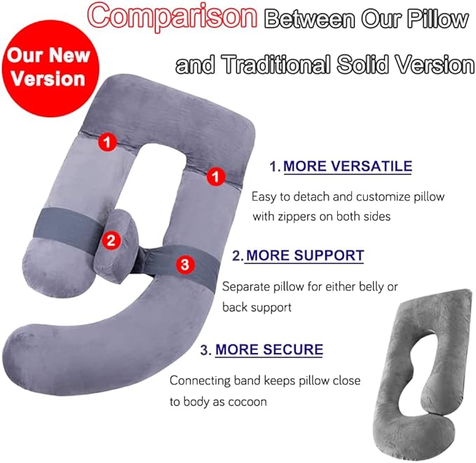 AS AWESLING 60in Full Body Pillow | Nursing, Maternity and Pregnancy Pillow | - Image 4