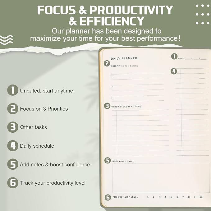 Productivity 3-month Planner Undated Daily Weekly Monthly Planner - Image 2