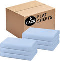 Bulk Queen Flat Sheets Only, 6 Pack Quick Sort Top Bed Sheet, Color-Coded Label by Culve
