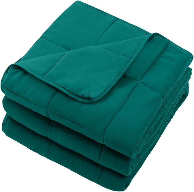 Green Weighted Blanket for Adults 12lbs, Queen Size Cooling Heavy Throw Blanket - Image 7
