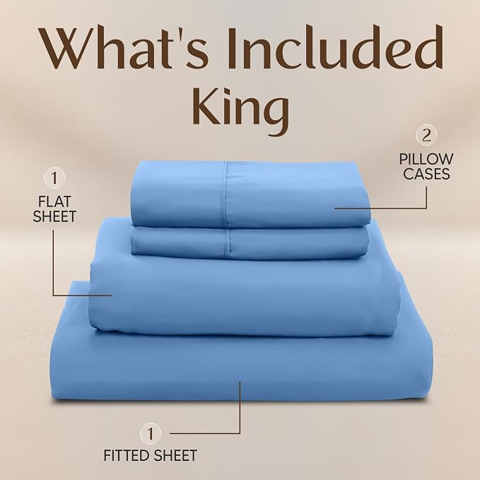 Utopia Bedding King Size Sheet Set – 4 Piece Bed Sheets, Soft and Breathable - Image 3