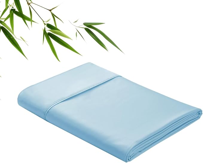 Bamboo Viscose Flat Sheets Only, 400 Thread Count Sateen Weave TwinXL Size Flat by ZaizaiHome