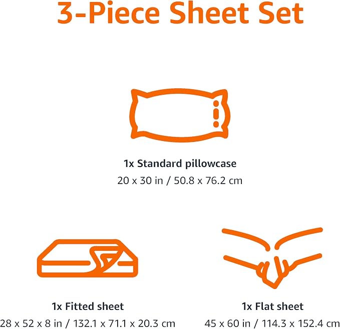 Amazon Basics Kid's Soft Easy-Wash Lightweight Microfiber 3-Piece Sheet Set - Image 5