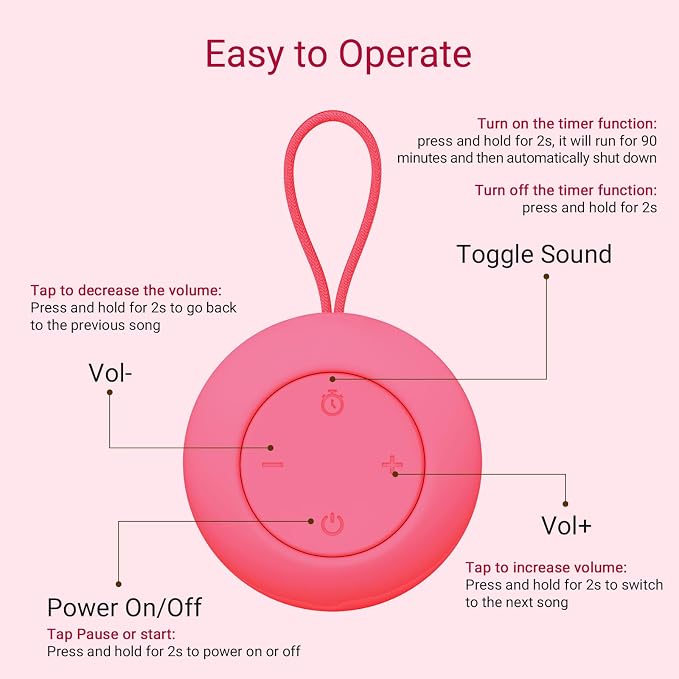 Portable Baby Sound Machine 15 Hours Battery Life, Registry Gift, Clips on Baby - Image 7