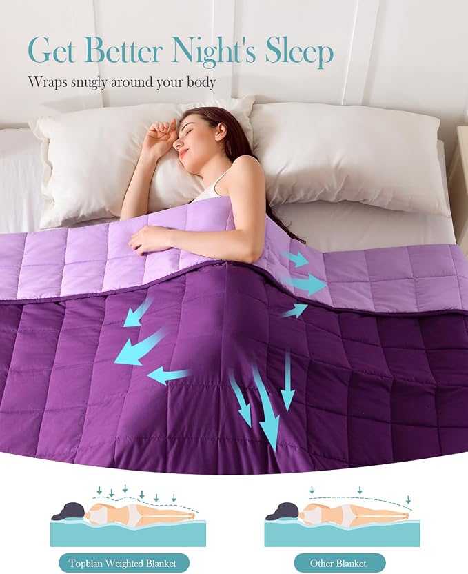 Topblan Weighted Blanket Queen Size 15lbs, Cozy Cooling Weighted Blanket - Image 3