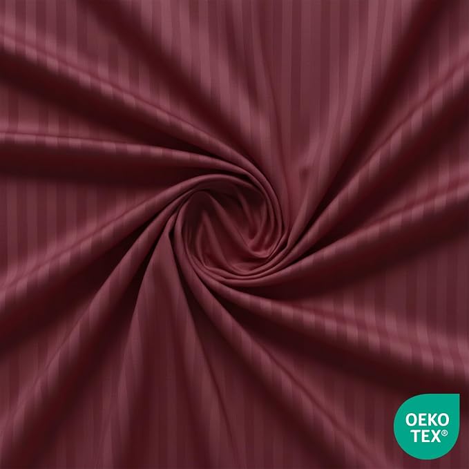 Feather & Stitch 1 PC Fitted Sheet California King Size, 100% Cotton Damask - Image 3
