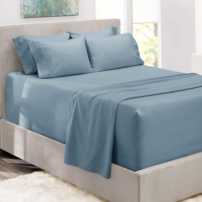 Hearth & Harbor Bed Sheets, Luxury Soft 6 Piece Bed Sheet Set Extra Deep Pocket by HearthHarbor