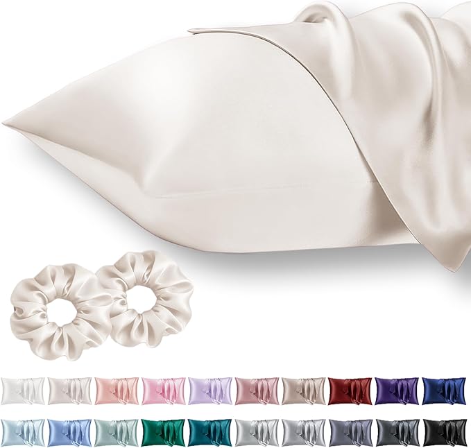 Standard Satin Pillowcase for Hair 2pc, Similar to Silk Pillow Cases, Easier by Vielit