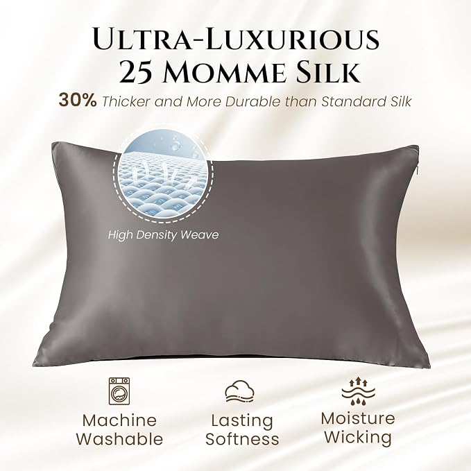 THXSILK 100% Silk Pillowcase for Hair and Skin Luxury 25 Momme Mulberry Silk - Image 5