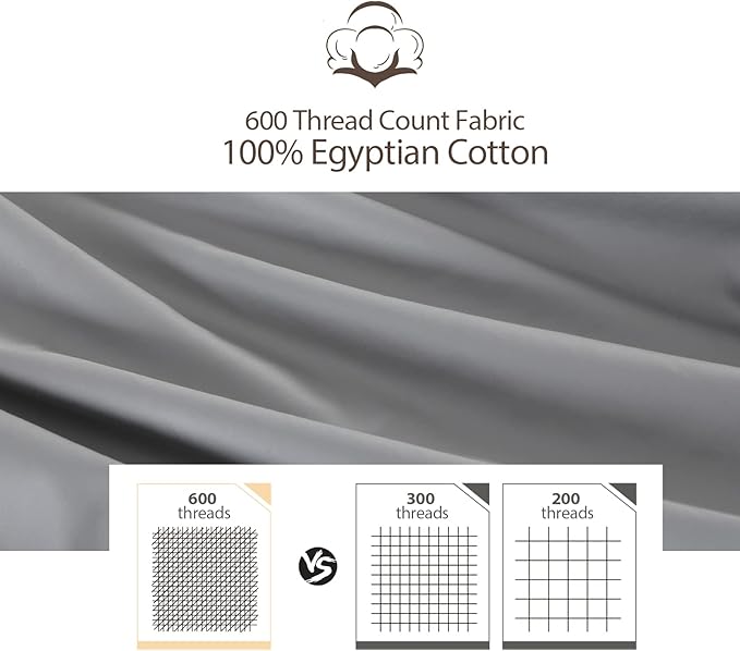 100% Egyptian Cotton Fitted Sheet Twin XL/Split King Size, 600 Thread Count - Image 6