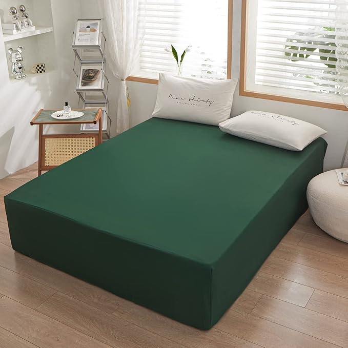 Bedding King Size Fitted Sheet Only-King Size Deep Pocket Bottom Fitted Sheet - Image 2