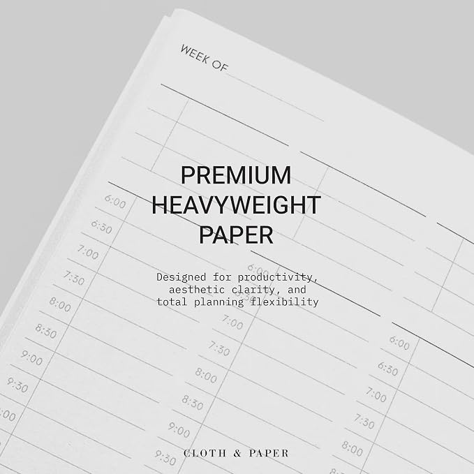 Cloth & Paper Travel Notebook | Time Blocking Planner – Bordeaux | A5 Slim - Image 4