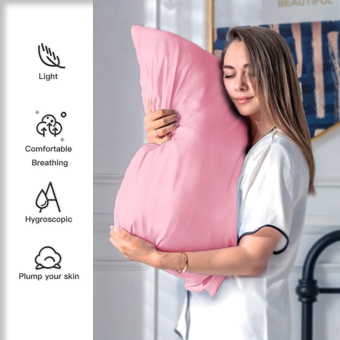 Silk Pillow Cases 2 Pack Soft Breathable and Sliky King Size Pillow Cases Set - Image 3