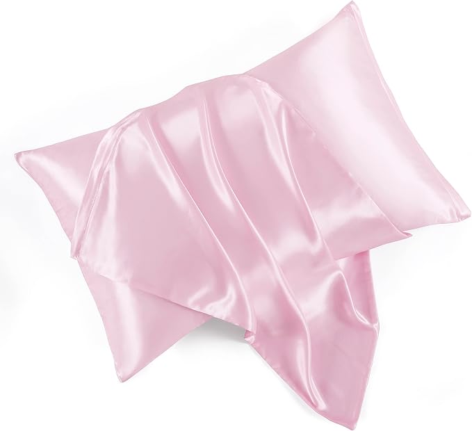Satin Pillowcases with Zipper （20x36）, King Size Pillowcases Set of 2 by HommxJF
