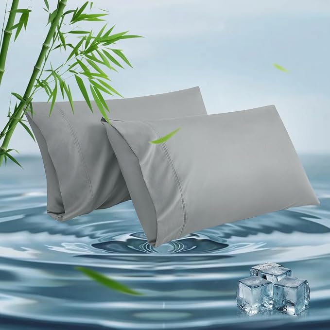 Queen Pillowcases, Cooling Viscose from Bamboo Pillow Covers by ParkdenyMattressProtector