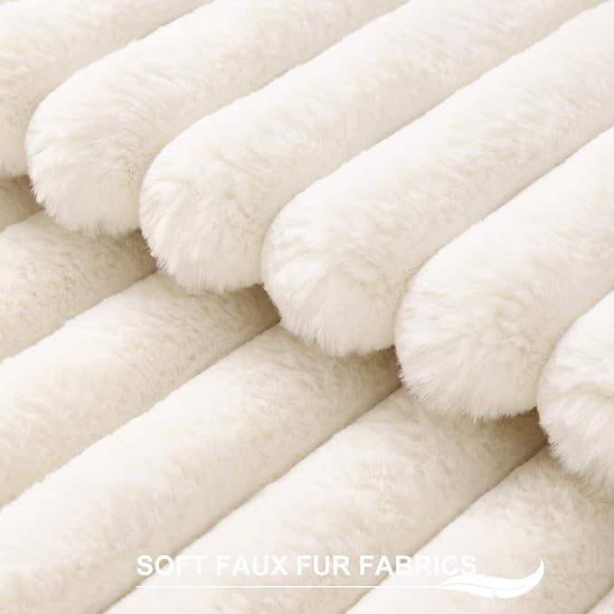 Pallene Faux Fur Plush Throw Pillow Covers 24x24 Set of 2, Luxury Soft Fluffy - Image 2