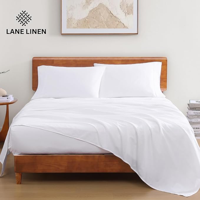 LANE LINEN Eco Friendly 100% Organic Cotton Queen Sheet Set, Soft & Comfy Fully - Image 2