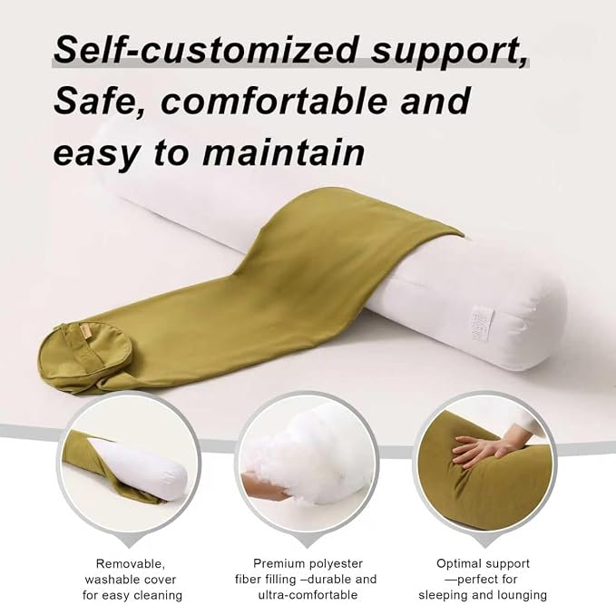Body Pillow for Adults, Long Round Pillow, Big Cylindrical Pillow, Large Full - Image 4