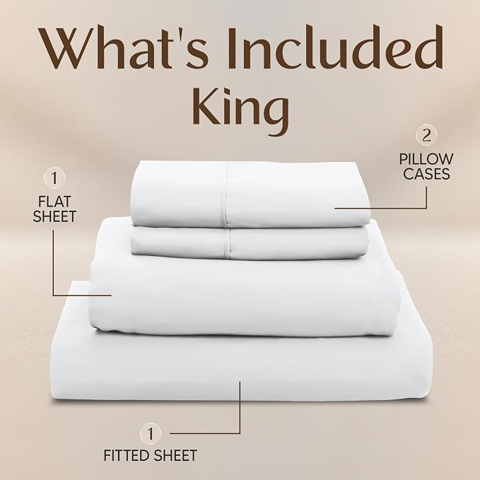 Utopia Bedding King Size Sheet Set – 4 Piece Bed Sheets, Soft and Breathable - Image 3