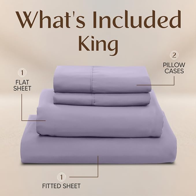 Utopia Bedding King Size Sheet Set – 4 Piece Bed Sheets, Soft and Breathable - Image 3