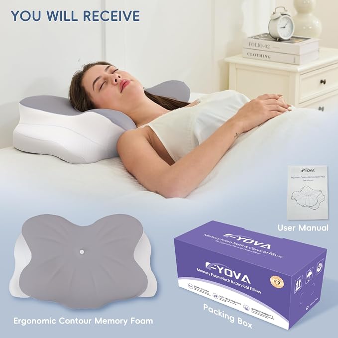 Cervical Neck Pillow, Ergonomic Memory Foam Pillows - Image 9