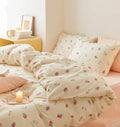 Nayoroom Strawberry Duvet Cover Set King Size Girls Cute Pink Strawberries by Nayoroom