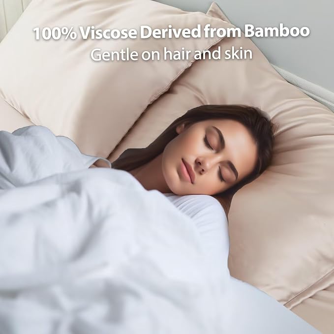4 Pack Cooling Pillow Cases, Viscose Derived from Bamboo Pillow Protectors King - Image 6