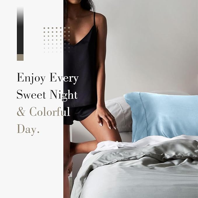 WishSmile Cooling Queen Pillowcases Set of 2 Breathable Cool Silky Soft Rayon - Image 6