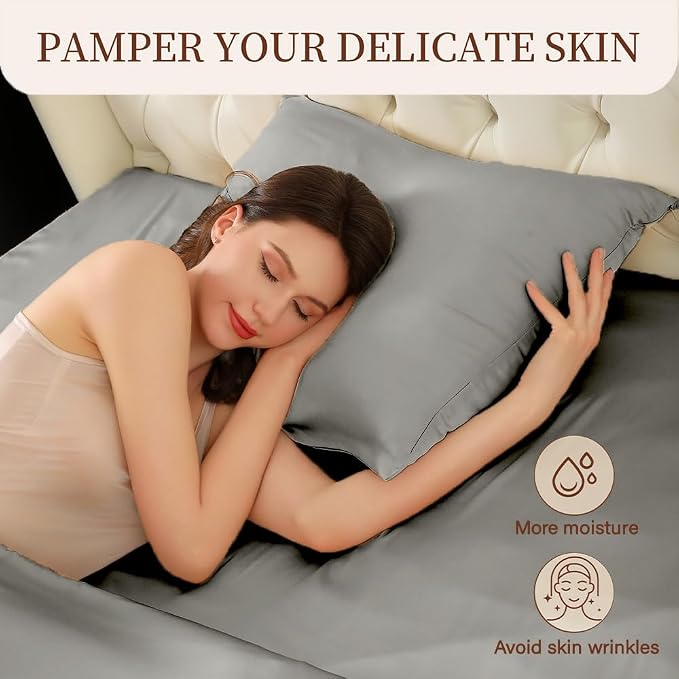 Mulberry Silk Pillowcase for Hair and Skin Standard Size 20"X 26" - Image 4