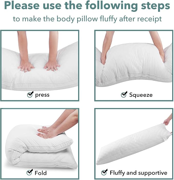 Oubonun Full Body Pillow for Sleeping-Adjustable Firm and Fluffy Body Pillows - Image 6