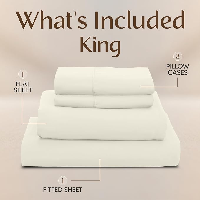 Utopia Bedding King Size Sheet Set – 4 Piece Bed Sheets, Soft and Breathable - Image 3