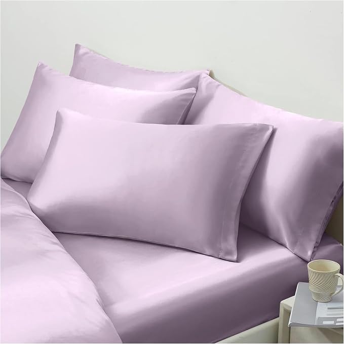 Purple Silk Pillowcase for Hair and Skin Made in USA, Pure 22 Momme Silk Pillow - Image 2