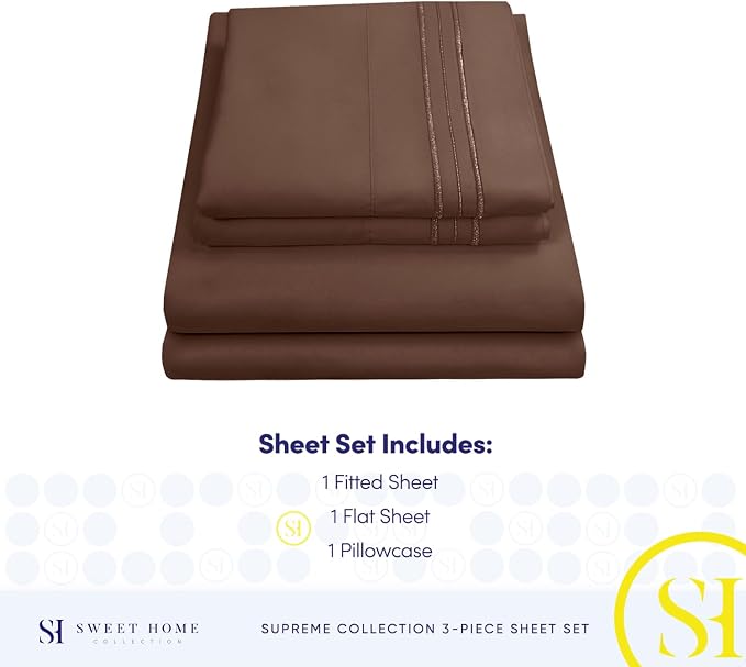 Twin Sheets - Breathable Luxury Sheets - 1800 Supreme Collection Extra Soft - Image 4