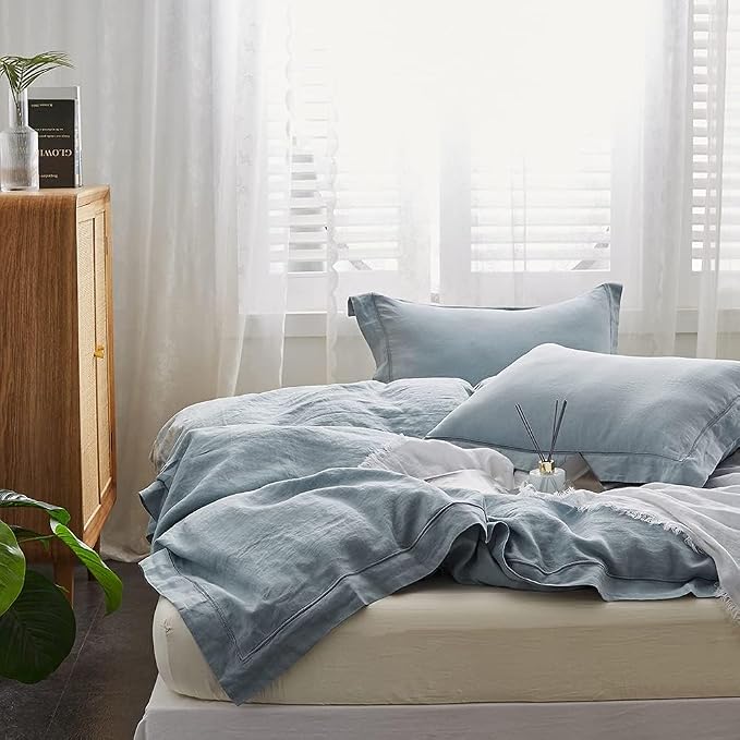 Simple&Opulence 100% Washed Linen Duvet Cover Set - Image 8