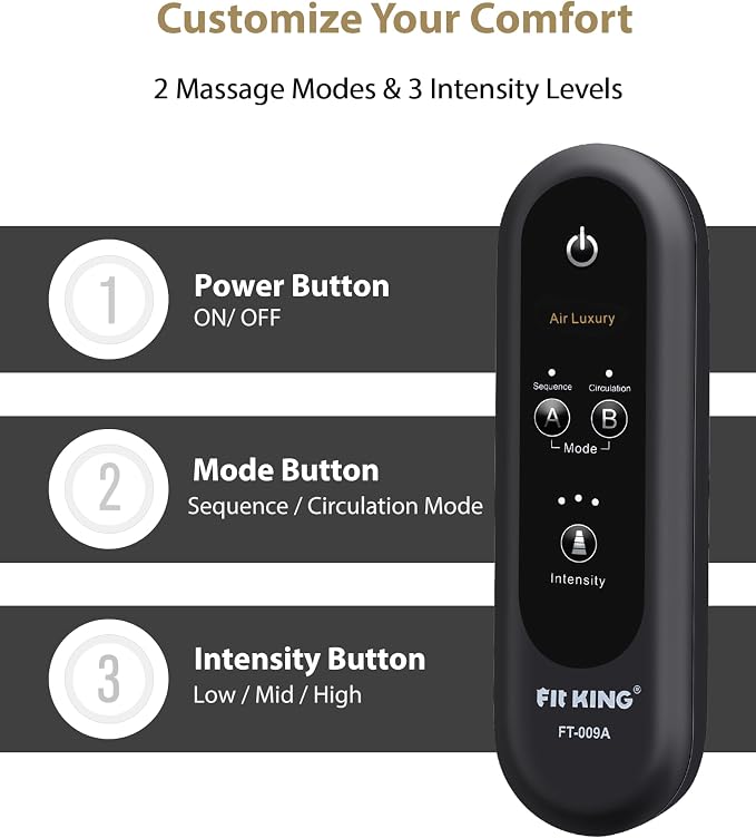 FIT KING Leg Massager for Circulation and Pain Relief, Air Compression Leg and - Image 6