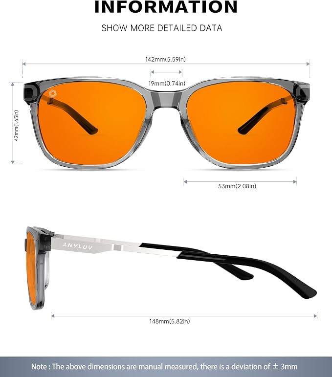 ANYLUV Blue Light Glasses for Men, Lightweight Computer Gaming Glasses - Image 3