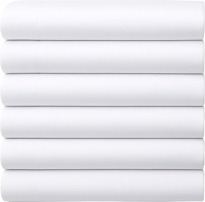 GOLD TEXTILES King Flat Sheet 6 Pack – Brushed Microfiber Top Sheets by GOLDTEXTILES